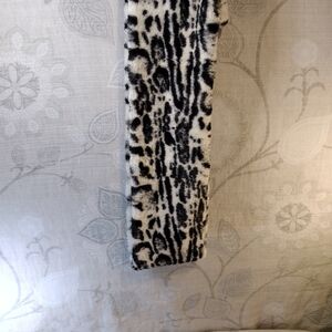 Adrienne Landau Black and White Animal Print Scarf